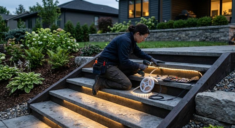 Step Lighting Installation in Olathe, KS