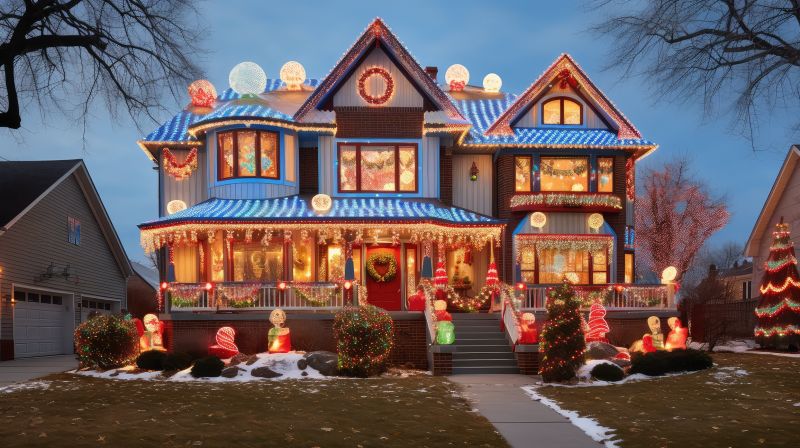 Holiday Lights Hanging in Olathe, KS